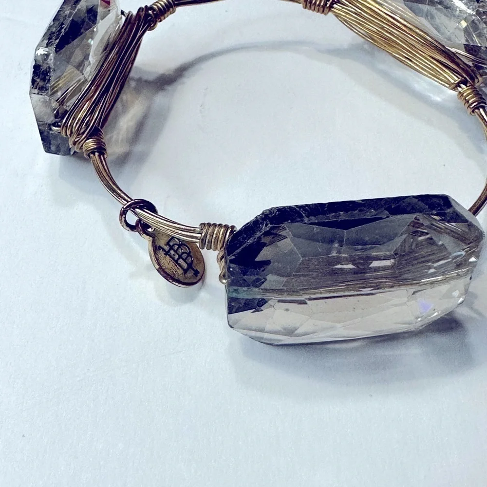 Bourbon & Boweties Large Clear Crystal Stone Bracelet - Picture 3 of 4